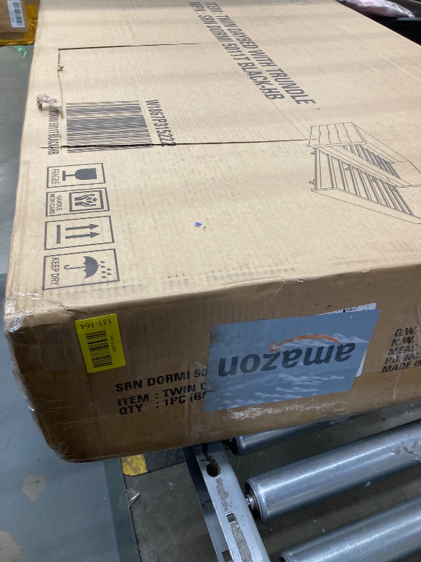 Photo 1 of **NOTE: ONE BOX OF TWO IS INCOMPLETE**   PVWIIK Twin Size Daybed with Trundle for Boy/Girl,Velvet Upholstered Wood Daybed w/Side Gold Iron Design & Soft Plaid Guardrail for Small Space Design,Black