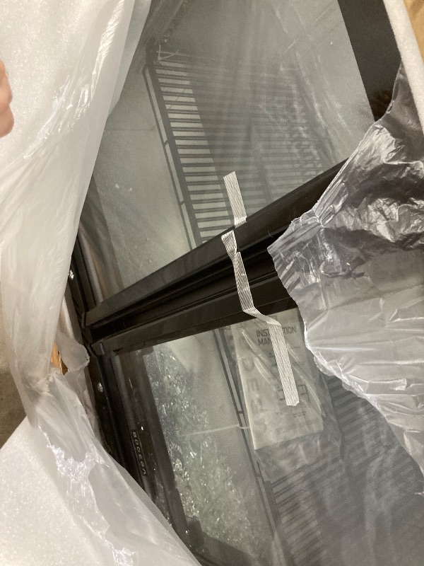 Photo 1 of **NOTE: ONE OF THE GLASS PANES IS BROKEN. IT CAN BE USED FOR PARTS.**   BODEGACOOLER Commercial Bar Cooler With 3 Glass Doors,12 Cu.Ft Counter Height Back Beverage Refrigerator,Display Bar Fridge with LED Lighting,Beverage Cooler for Beer Stainless Steel 