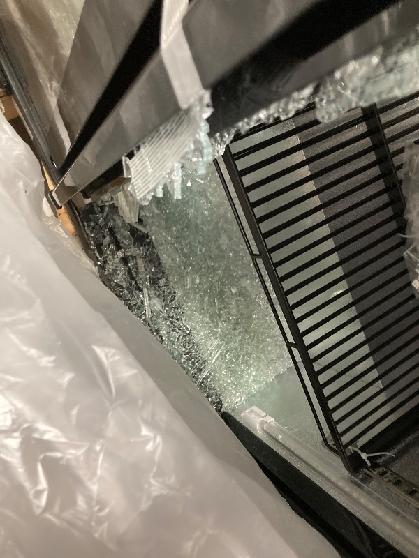 Photo 1 of **NOTE: ONE OF THE GLASS PANES IS BROKEN. IT CAN BE USED FOR PARTS.**   BODEGACOOLER Commercial Bar Cooler With 3 Glass Doors,12 Cu.Ft Counter Height Back Beverage Refrigerator,Display Bar Fridge with LED Lighting,Beverage Cooler for Beer Stainless Steel 