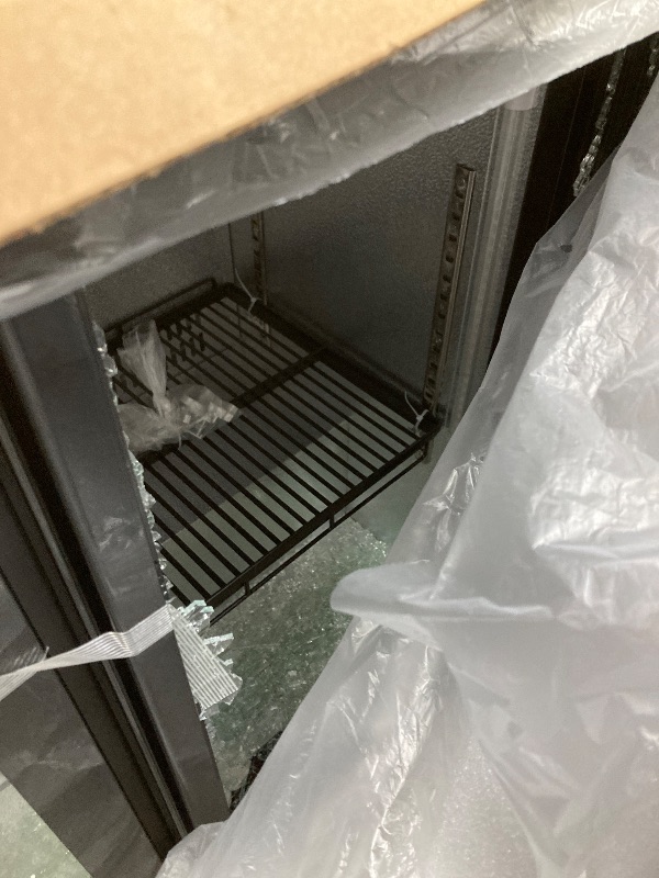 Photo 1 of **NOTE: ONE OF THE GLASS PANES IS BROKEN. IT CAN BE USED FOR PARTS.**   BODEGACOOLER Commercial Bar Cooler With 3 Glass Doors,12 Cu.Ft Counter Height Back Beverage Refrigerator,Display Bar Fridge with LED Lighting,Beverage Cooler for Beer Stainless Steel 