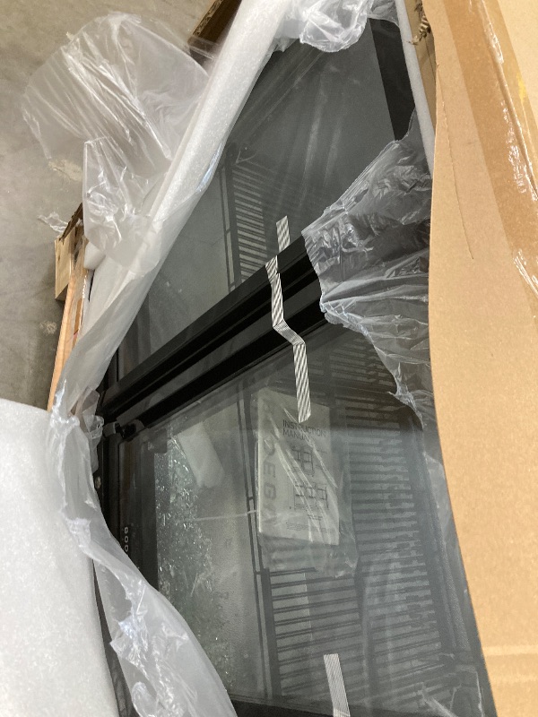 Photo 1 of **NOTE: ONE OF THE GLASS PANES IS BROKEN. IT CAN BE USED FOR PARTS.**   BODEGACOOLER Commercial Bar Cooler With 3 Glass Doors,12 Cu.Ft Counter Height Back Beverage Refrigerator,Display Bar Fridge with LED Lighting,Beverage Cooler for Beer Stainless Steel 