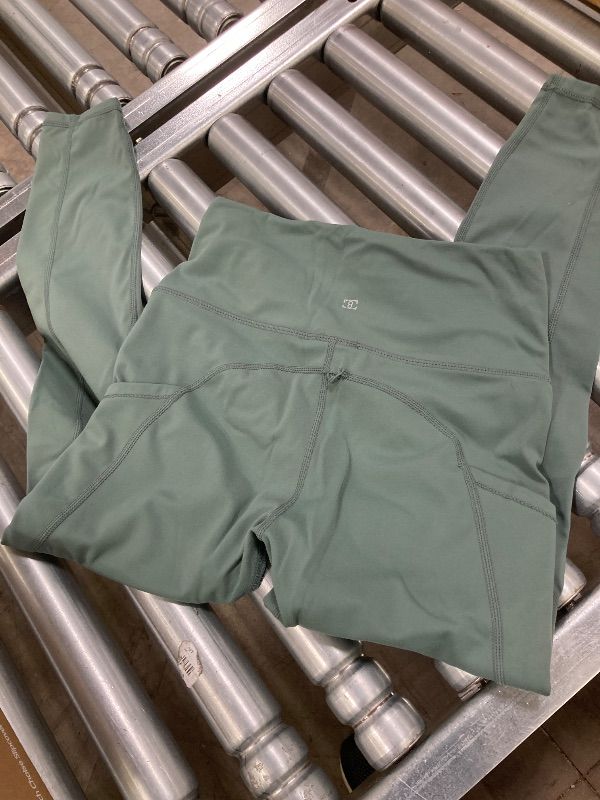 Photo 1 of ***DAMAGE -LOOSE STITCHES ON BACK-SELLING AS IS *** Cathie Moochie Buttery Soft Tummy Control Workout Leggings with Pockets for Women High Waisted Athletic Yoga Pants Green