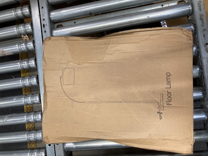 Photo 1 of **MISSING BASE***Arc Floor Lamps for Living Room, Modern Remote Control Standing FLamp with Stepless Dimmable, Gold Tall Lamp with White Drum Shade,Over Couch Arched Reading Light for Bedroom, Office(Bulb Included)