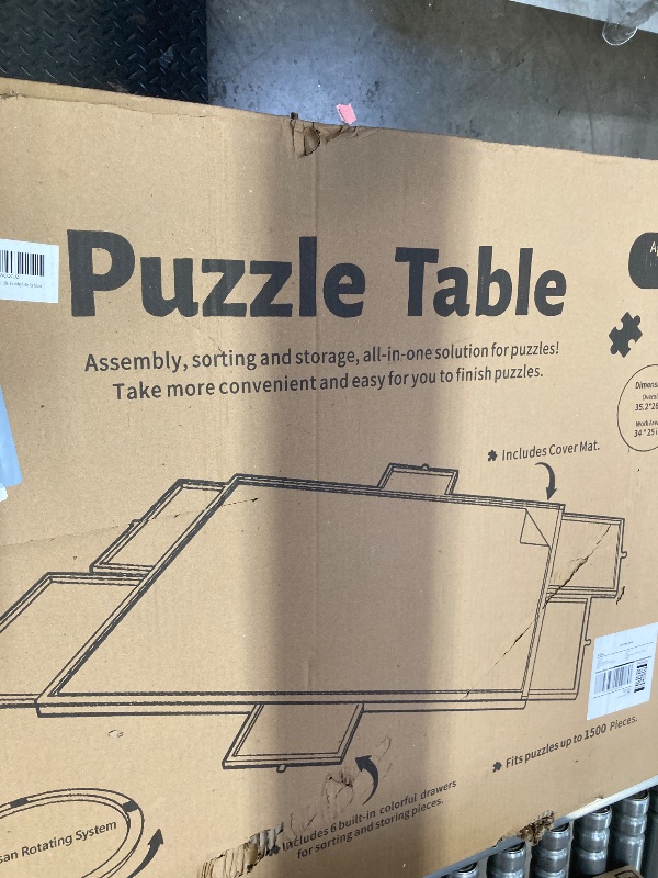 Photo 1 of 1500 Piece Rotating Puzzle Board Pro, with 6 Drawers, Rubber Cover Mat, 360° Lasy Susan, Sort-Wise Colorful Felt Drawers & 4 Trays, Wooden Jigsaw Puzzle Table, Birthday Gifts for Mom