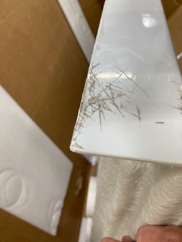 Photo 1 of **3 CORNERS HAVE DAMAGE-SEE PICS/NOT IN ORIGINAL BOX***DreamLine SlimLine 36 in. D x 60 in. W x 2 3/4 in. H Center Drain Single Threshold Shower Base in White, DLT-1136600