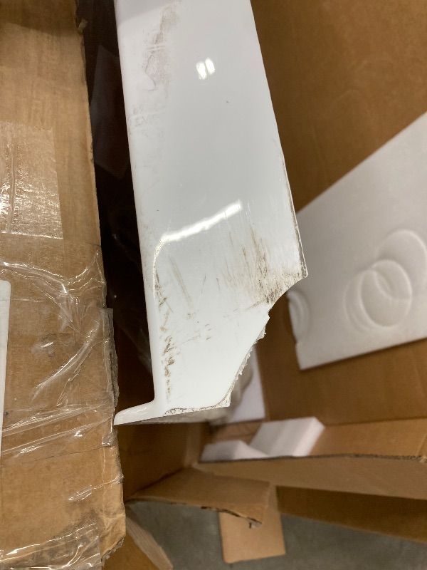Photo 1 of **3 CORNERS HAVE DAMAGE-SEE PICS/NOT IN ORIGINAL BOX***DreamLine SlimLine 36 in. D x 60 in. W x 2 3/4 in. H Center Drain Single Threshold Shower Base in White, DLT-1136600