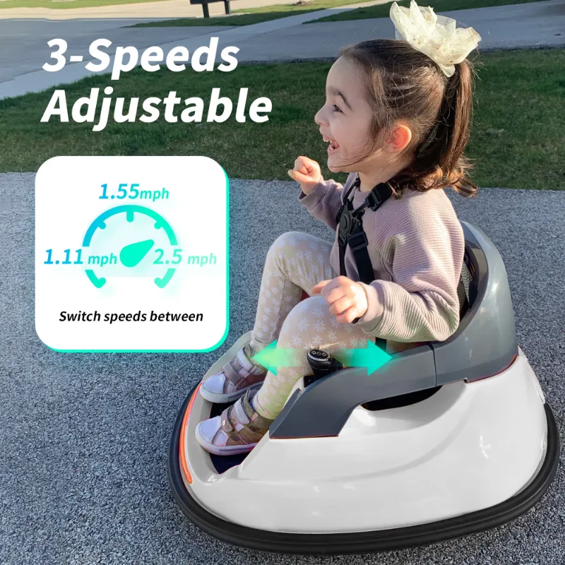 Photo 1 of **MISSING PARTS**Outfunny 12V Bumper Car for Kids, Ride on Toys Bumper Car for Toddlers with Remote & Music - White