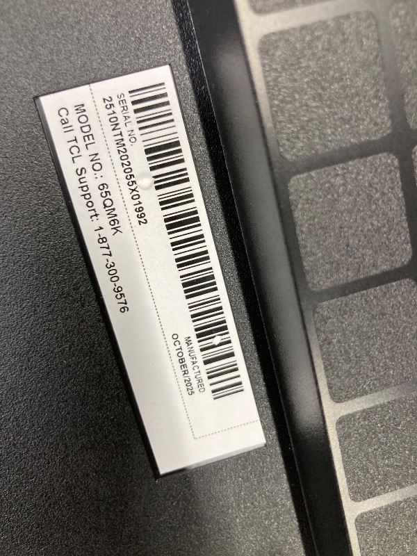 Photo 1 of ** no returns, no refunds** ** parts only** TCL 65 Inch Class QM6K Series | Mini LED QLED 4K HDR | 65QM6K, 2025 Model | 120HZ-144HZ High Brightness Smart Google TV Dolby Atmos Onkyo Audio | Voice Remote Alexa Gaming Streaming Television