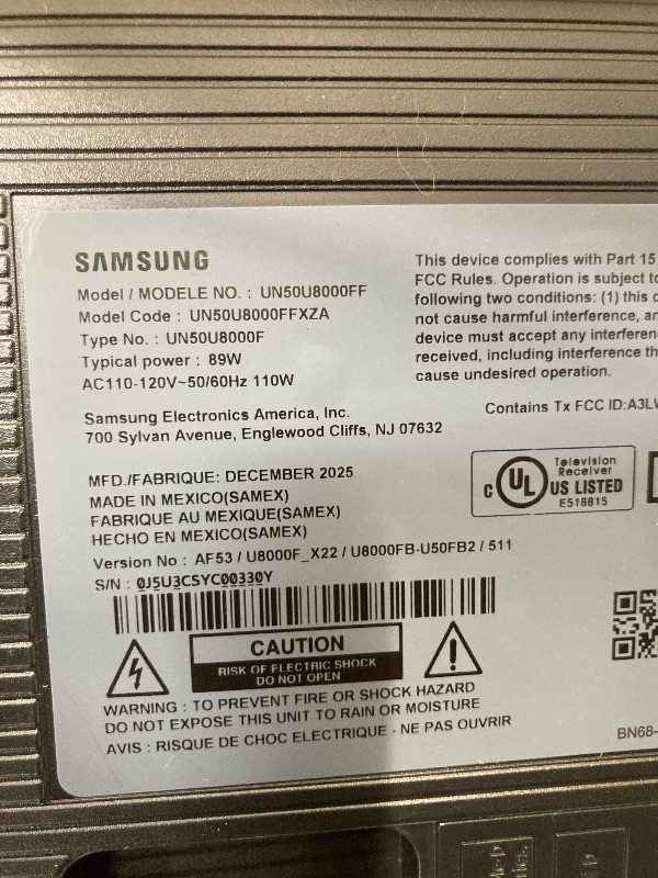 Photo 1 of ** no returns, no refunds** Samsung 50-Inch Class Crystal UHD U8000F 4K Smart TV (2025 Model) Endless Free Content, Crystal Processor 4K, MetalStream Design, Knox Security, Alexa Built-in