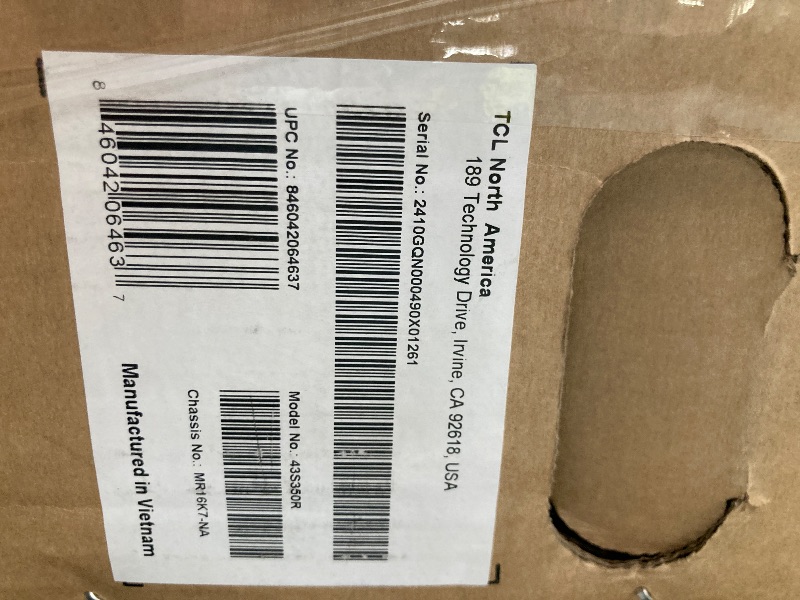 Photo 1 of ** no returns, no refunds** *parts only** TCL 43-Inch Class S3 1080p LED Smart TV with Roku TV (43S350R, 2023 Model), Compatible with Alexa, Google Assistant, and Apple HomeKit Compatibility, Streaming FHD Television