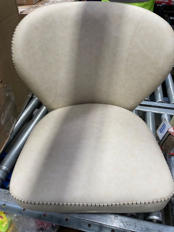 Photo 1 of **ONLY BOTTOM AND BACK CUSHIONS/NO LEGS****VASAGLE EKHO Collection - Dining Chairs Set of 2, Upholstered Kitchen Chairs, Comfortable Seat, Synthetic Leather with Stitching, Mid-Century Modern, Easy Assembly, Living Room Lounge, Cream White