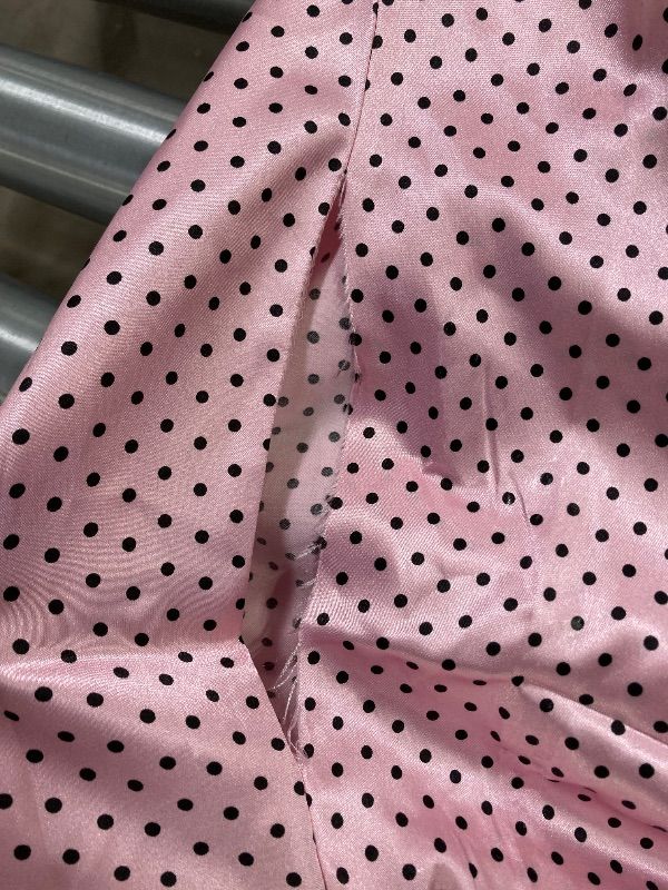 Photo 1 of ***DAMAGED -PANTS RIPPED/TORN -SELLING AS IS *** Ekouaer Women's Satin Pajama Set Classic Pattern Silky Pj Sets Button Down Sleepwear Loungewear, Large, Pink Dots