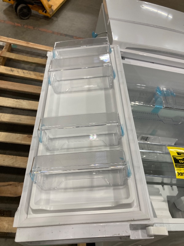 Photo 1 of ***DAMAGE USED -NON-FUNCTIONAL -SELLING AS PARTS ONLY*** Commercial Cool 18.9 Cu. Ft. French Door Refrigerator, 33 Inch Wide Refrigerator with 2 Bottom Mount Freezer Drawers, Frost Free, LED Lighting, Digital Temperature Control, CCRF1890KW, White  ***SOM