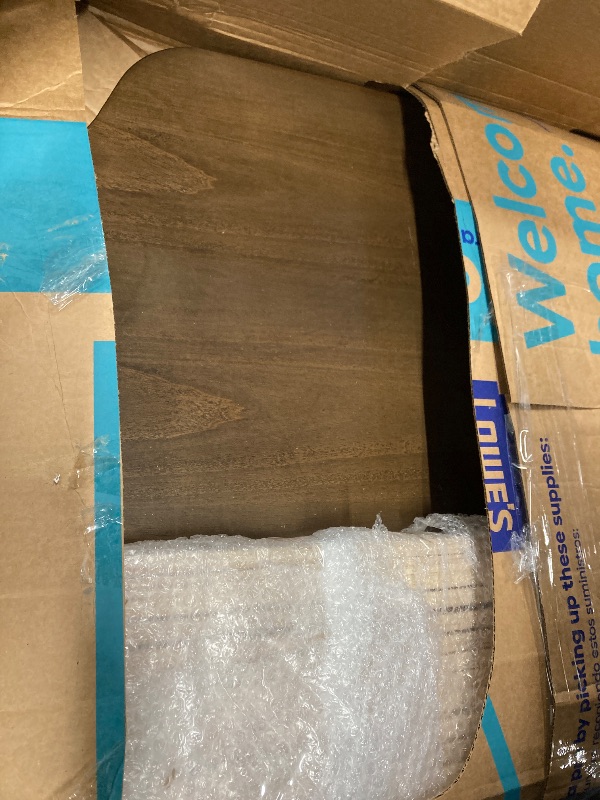 Photo 1 of ***(PARTS ONLY -MISSING PIECES -SELLING AS INCOMPLETE)*** Walker Edison EZ Assembly Traditional Wood Spindle Post Bed, No Box Spring Bed Frame, Modern Farmhouse Bed, King Size, Dark Brown