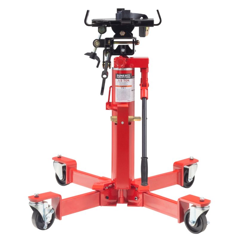 View 1 of ***THIS IS THE TOP BLACK PART ONLY***SUNEX TOOLS 1,000 lb Telescopic Transmission Jack, Air/Hydraulic, Foot & Hand Pump, Adjustable Saddle Arms, 73.5 in Max Height, Model 7796***THIS IS THE TOP BLACK PART ONLY***