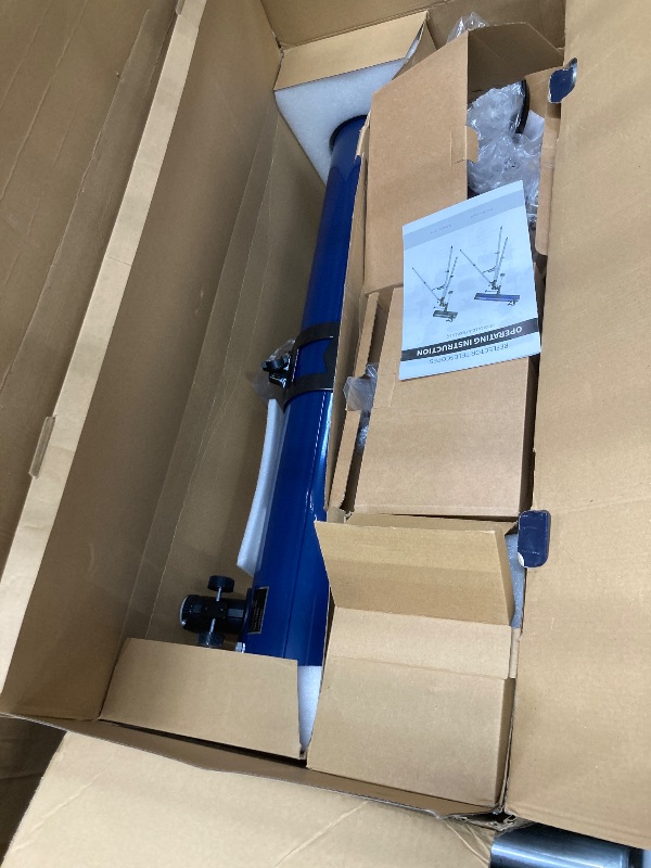 Photo 1 of **NOTE: DESCRIPTION AND PHOTO ARE SIMILAR TO THE SIZE**   90mm Aperture Telescope for Adults & Beginners, 800mm Focal Length High Powered Refractor Astronomy Telescope with Stainless Steel Tripod, Moon Filter & Carry Bag - Blue
