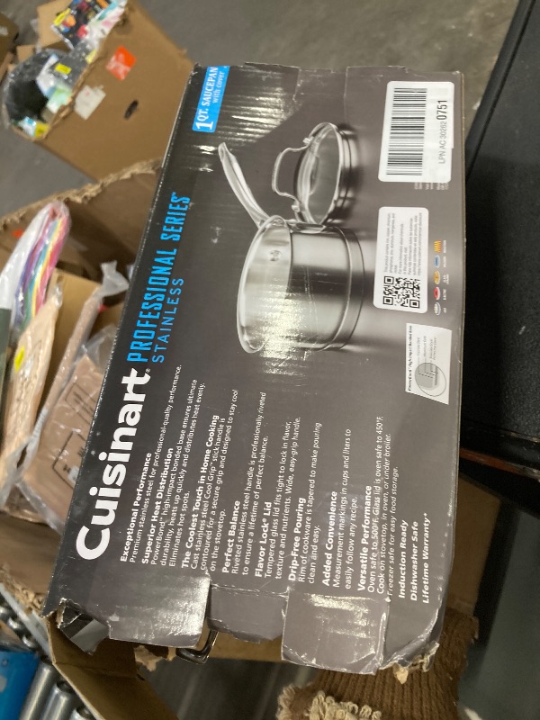 Photo 1 of ***DAMAGED BOX**Cuisinart 8919-14 Professional Series 1-Quart Saucepan with Cover, Stainless Steel, Mirror Finish