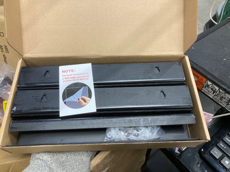 Photo 1 of 10 Pack Vinyl Wall Mount 12 Inch Acrylic Wall Album Record Holder CD Display Shelf, Modern Records Storage Rack for Home Office Decor, Music Collectors Black