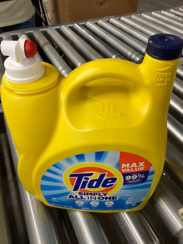 Photo 1 of **MISSING MEASURING CAP***Tide Simply All-In-One Liquid Laundry Detergent, Refreshing Breeze Scent, 128 Loads, 168 fl oz