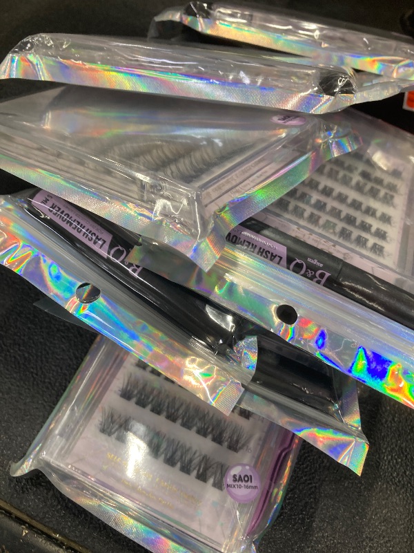 Photo 1 of ++7 PACK+++B&Q Lash Clusters Self-Adhesive 96 PCS Individual Lashes Eyelash Clusters Wispy Lashes Extension Natural Volume Cluster Lashes Fluffy Eyelashes Extension DIY at Home(SA01,D-8-16MIX)