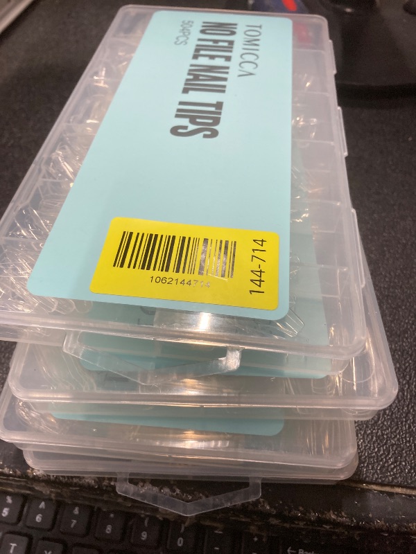 Photo 1 of ++4 PACK++TOMICCA Short Square Nail Tips, 504Pcs Clear Press on Nails Square Full Cover Nail Tips Clear False Press on Nails, Soft Tips for Gel Nail Extension DIY Nail Salon 12 Sizes