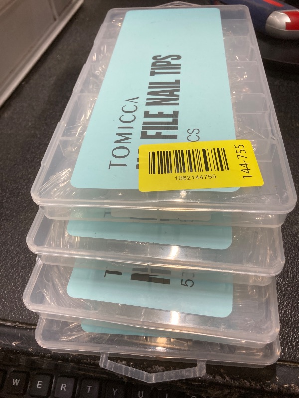 Photo 1 of ++4 PACK++TOMICCA Short Square Nail Tips, 504Pcs Clear Press on Nails Square Full Cover Nail Tips Clear False Press on Nails, Soft Tips for Gel Nail Extension DIY Nail Salon 12 Sizes