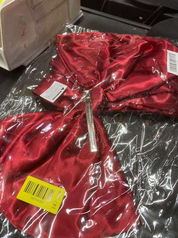 Photo 1 of 16 x 42 Inches Extra Large Christmas Satin Bows Christmas Tree Topper Decorations Xmas Tree Toppers Bows?Bows for Home Wreath Wall Backdrop Birthday Wedding Party Decorations(Deep Red)