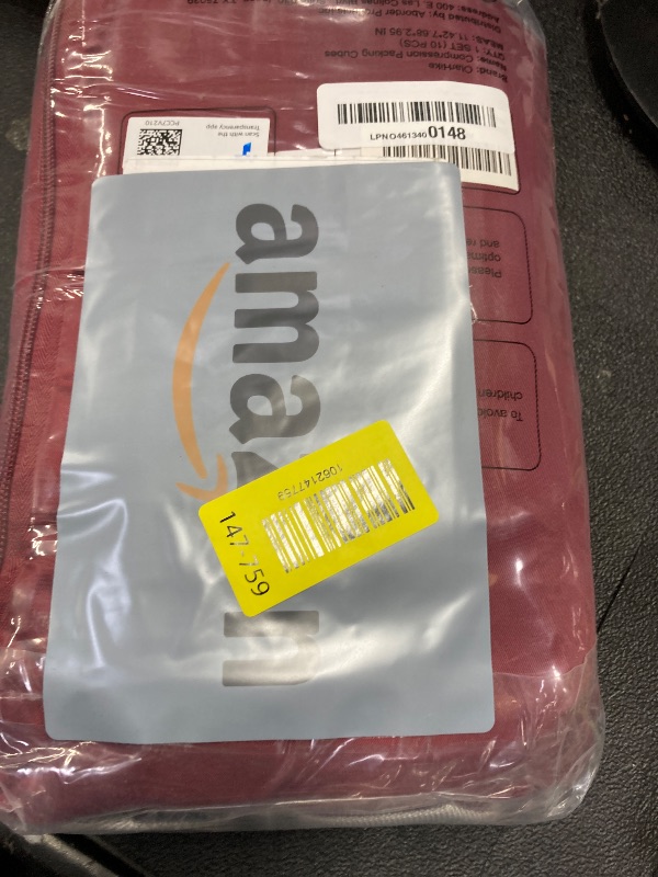 Photo 1 of 10 Set Compression Packing Cubes for Travel Essentials,Compressible Expandable Packing Cubes for Suitcase,OlarHike Luggage Organizer Bags for Travel,Handy Helper for Organizing Clothes(Wine Red)