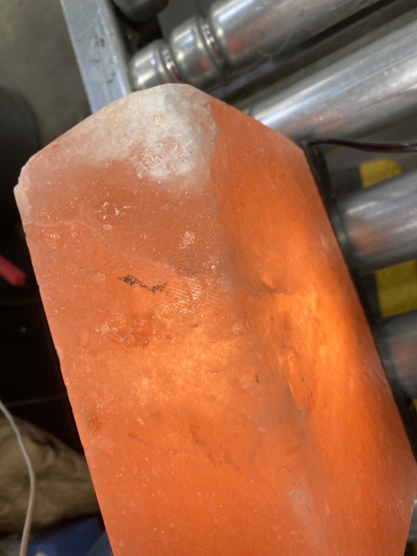Photo 1 of ***DAMAGED -SELLING AS IS*** UMAID Himalayan Salt Lamp Rectangle, Natural Pink Rock Lamp on Modern Wood Base with Night Light Bulb and Dimmable Cord, Unique Home Decor, Zen Gifts, Perfect for Spa and Meditation Accessories