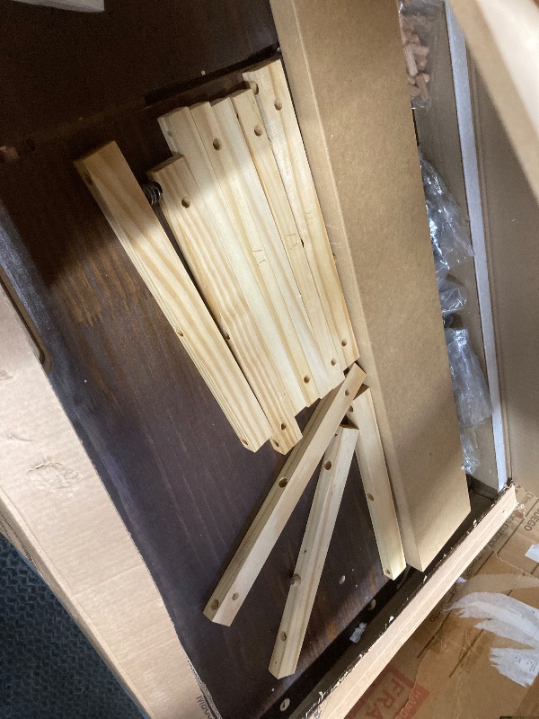 Photo 1 of ***Selling for Parts Only***Walker Edison Sloane 6-Drawer Solid Wood Dresser with Metal Handles, 52 Inch, Walnut