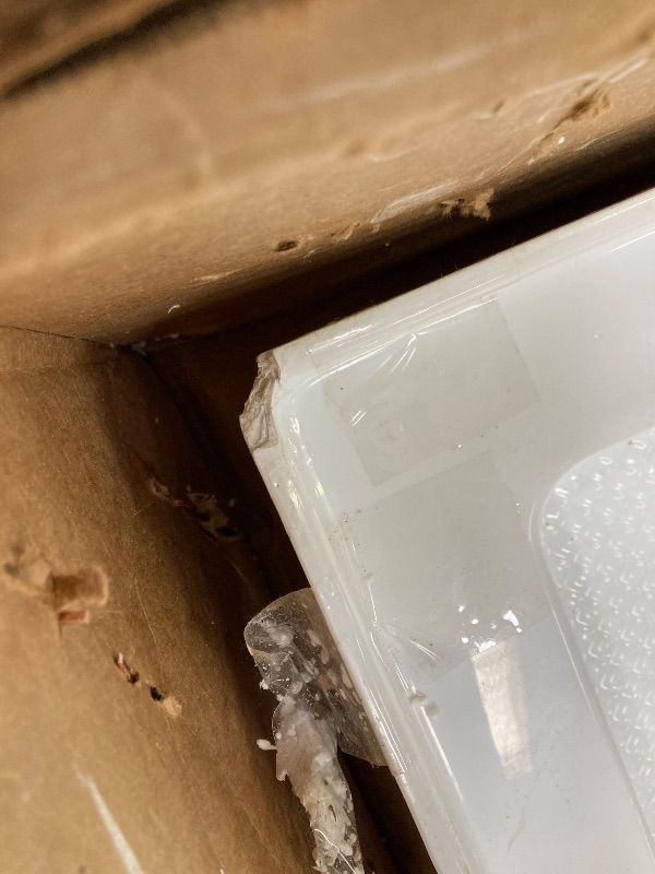 View 3 of ***2 CORNERS ARE CHIPPED***DreamLine SlimLine 34 in. D x 42 in. W x 2 3/4 in. H Center Drain Single Threshold Shower Base in White, DLT-1134420***2 CORNERS ARE CHIPPED***