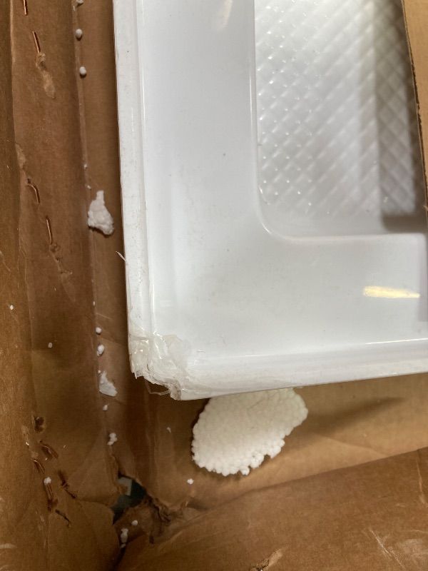 View 4 of ***2 CORNERS ARE CHIPPED***DreamLine SlimLine 34 in. D x 42 in. W x 2 3/4 in. H Center Drain Single Threshold Shower Base in White, DLT-1134420***2 CORNERS ARE CHIPPED***