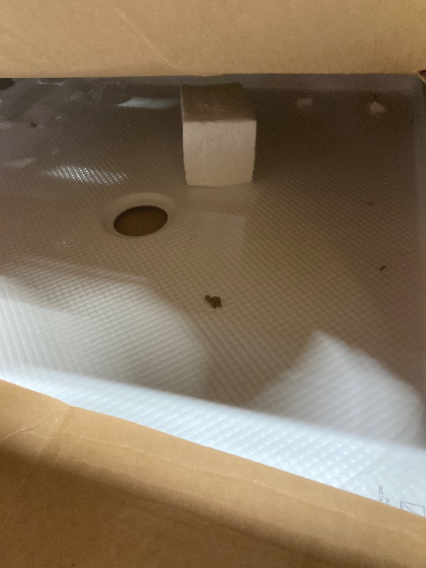 View 2 of ***2 CORNERS ARE CHIPPED***DreamLine SlimLine 34 in. D x 42 in. W x 2 3/4 in. H Center Drain Single Threshold Shower Base in White, DLT-1134420***2 CORNERS ARE CHIPPED***