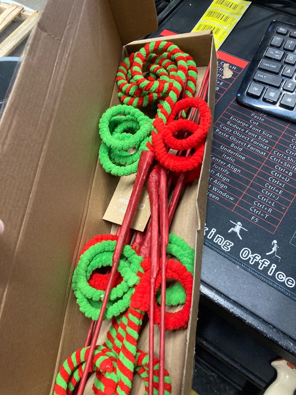 Photo 1 of 12 Pcs Candy Cane Grinchs Christmas Decorations, Limo Green Christmas Tree Picks, 17 Inch Red and Green Christmas Ornaments for Christmas Tree Topper Filler, Big Large Candyland Xmas Decorations