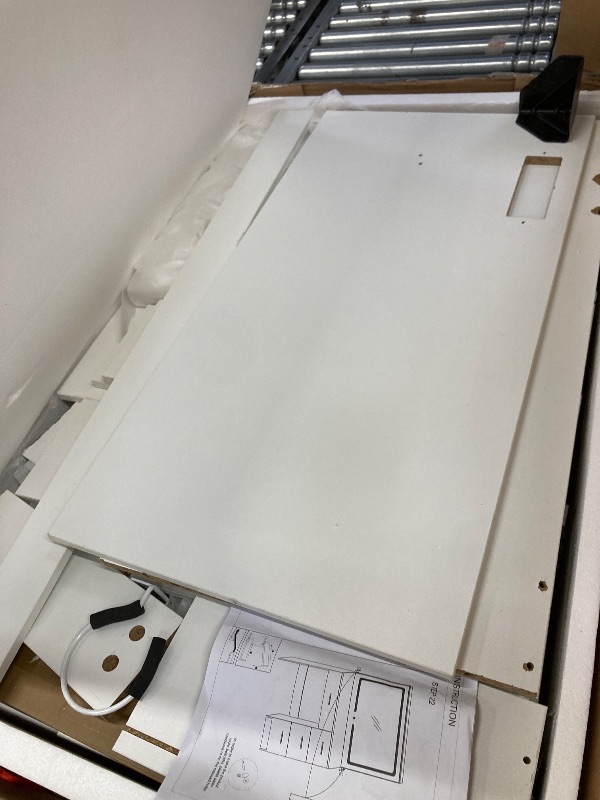 Photo 1 of ***Selling for parts Only***LIVELYGLOW Makeup Vanity Desk Set, White, 35.4“W x 15.7" D x 53.9" H (Large Smart LED Mirror, with Cushion Stool, Hairdryer Rack, Power-Outlet, 4 Drawers)