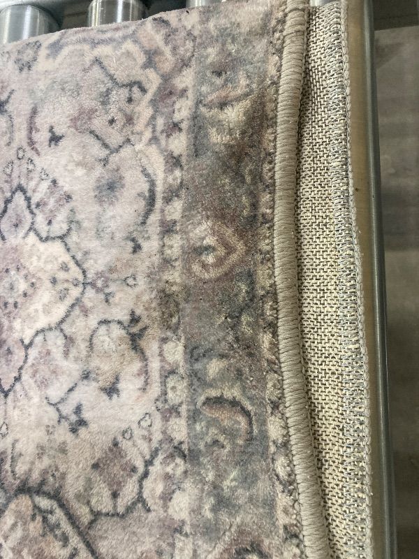 Photo 1 of ***USED*** 2x7 Long Runner Rugs for Entryway, Throw Runners for Kitchen Hallway, Boho Vintage Floral Decor & Non-Slip Low-Pile Washable Stain Resistant Ashen Charcoal Rug  ***USED, DIRT RESIDUE***