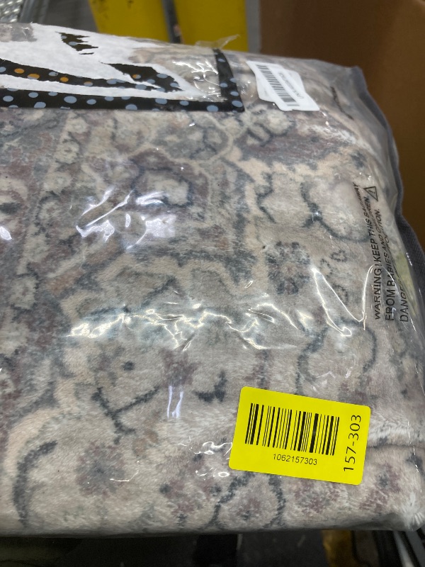 Photo 1 of ***USED*** 2x7 Long Runner Rugs for Entryway, Throw Runners for Kitchen Hallway, Boho Vintage Floral Decor & Non-Slip Low-Pile Washable Stain Resistant Ashen Charcoal Rug  ***USED, DIRT RESIDUE***