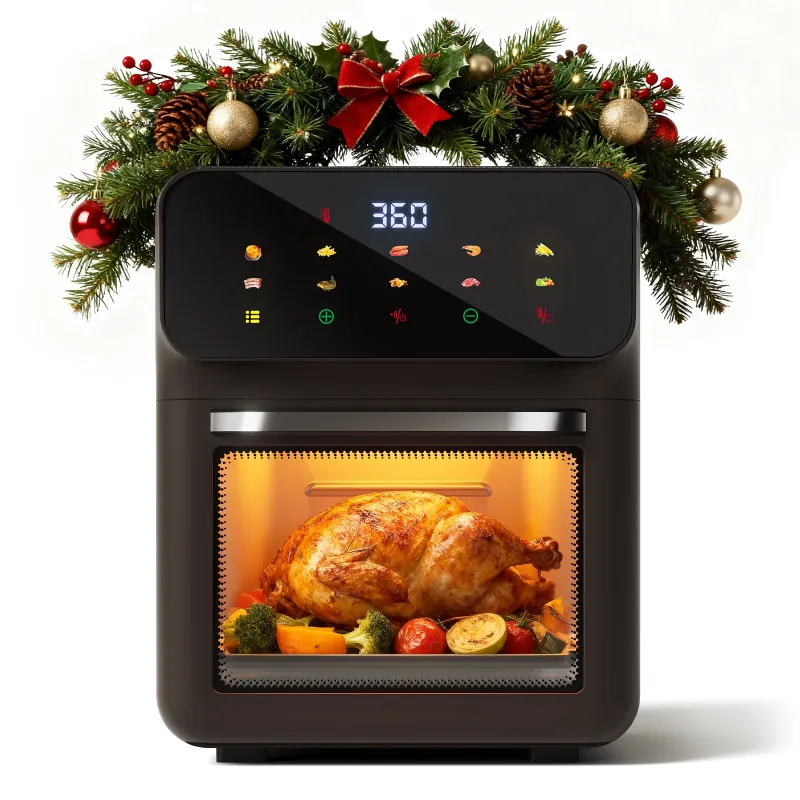 Photo 1 of 10QT Air Fryer, Convection Oven With 10 Preset Cooking Mode, Bake, Roast, Reheat, Broiler, Dehydrate, Toaster Baker, 85% Oil-Less, Visible Window and LED Digital Color Display