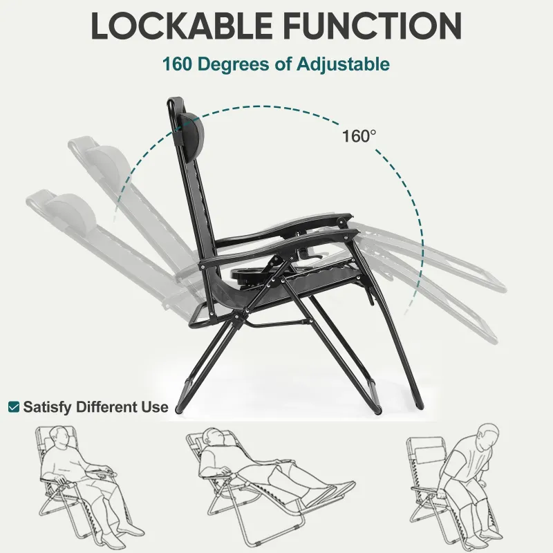 Photo 1 of 1 EDX Zero Gravity Chair Outdoor Lounge Chair?Suitable for Beach Terrace Pool Patio, Black 