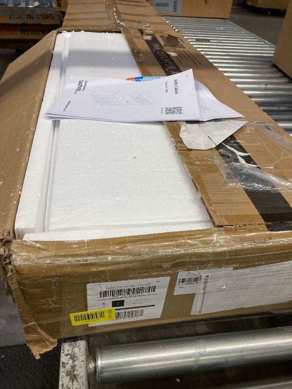 Photo 1 of ****missing screws**MUUEGM 71''Tall Kitchen Hutch with LED Lights & Power Outlet, Wood Food Kitchen Pantry Cabinet with Adjustable Shelves & 4 Cabinets & Microwave Stand & 2 Drawers for Dining Room,Living Room, White