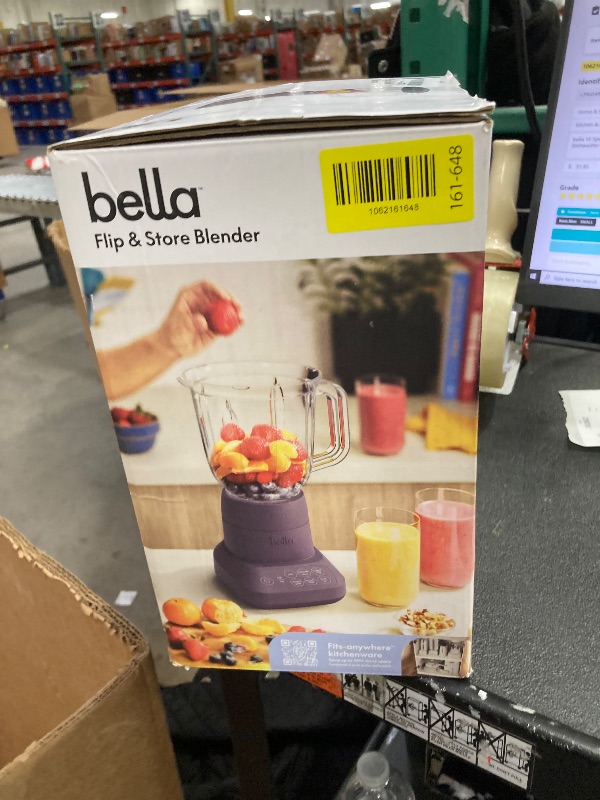 Photo 1 of ***CRACKED ***THIS ITEM SOLD FOR PARTS ONLY*** 10 Speed Countertop Blender, Juicer & Smoothie Maker, Fits-anywhere™ Kitchenware, Slim Flip & Store Design, Dishwasher Safe 48oz Capacity Pitcher & Lid, Stainless Steel Blade, 450 Watt, Plum***THIS ITEM SOLD 