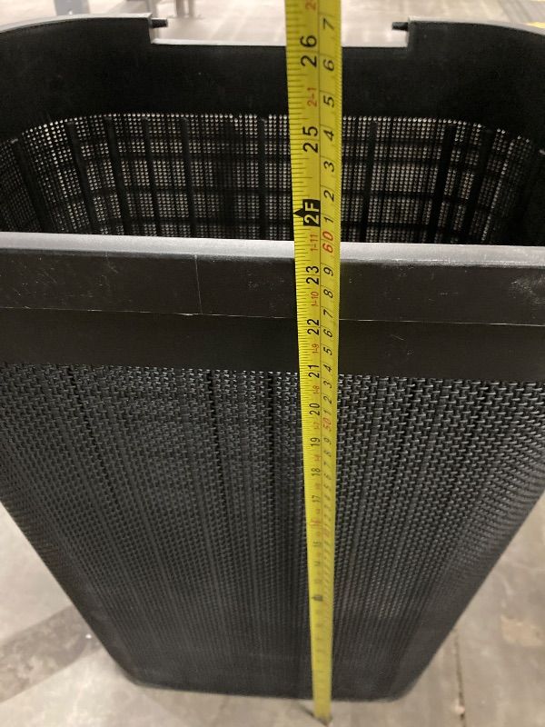 Photo 1 of ***LID ID MISSING***Mind Reader 60L Slim Laundry Hamper, Clothes Basket, Lid, Linen Design, Plastic, Black***LID ID MISSING***