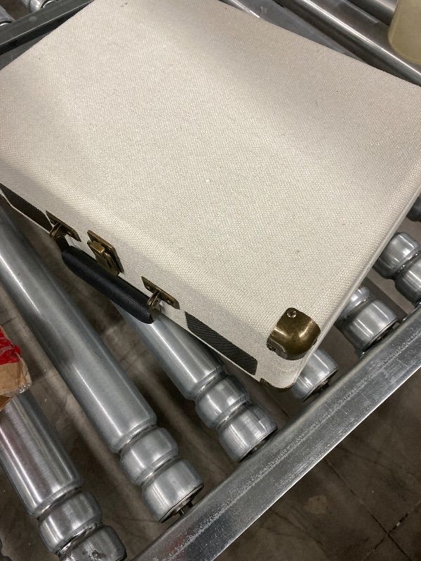 Photo 1 of ***MISSING CORDS, USED/UNTESTED -SELLING AS IS*** Victrola Venture Bluetooth Portable Mid-Century Modern Suitcase Record Player with 3-Speed Turntable & Built-in Speakers | Oak