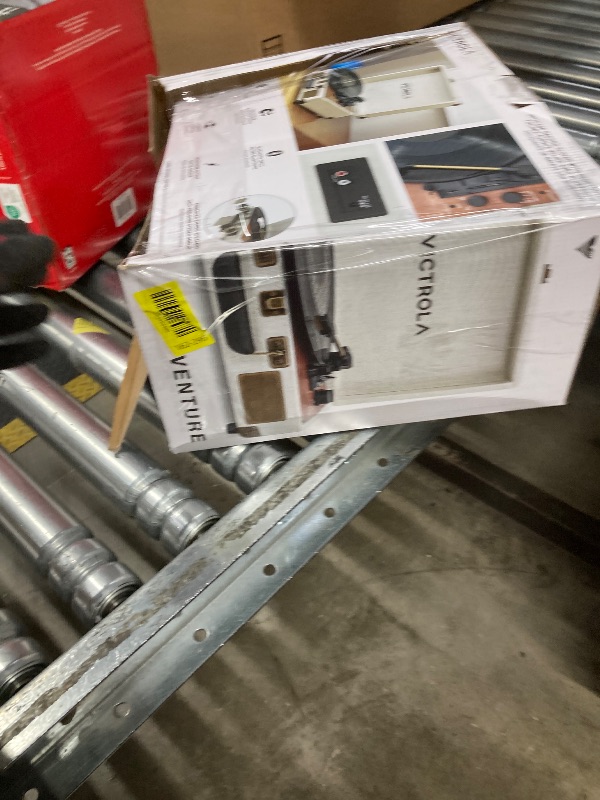 Photo 1 of ***MISSING CORDS, USED/UNTESTED -SELLING AS IS*** Victrola Venture Bluetooth Portable Mid-Century Modern Suitcase Record Player with 3-Speed Turntable & Built-in Speakers | Oak