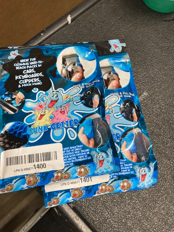 View 2 of *** pack of**** 2****Gunk Getter PeerBasics, Cleaning Gel for Those Hard to Reach Places, Automotive Cup Holder Electronic Keyboard Office, Slime Gel Cleaner Dust Crumb Removal (Resealable Pouch, Blue, 3oz)