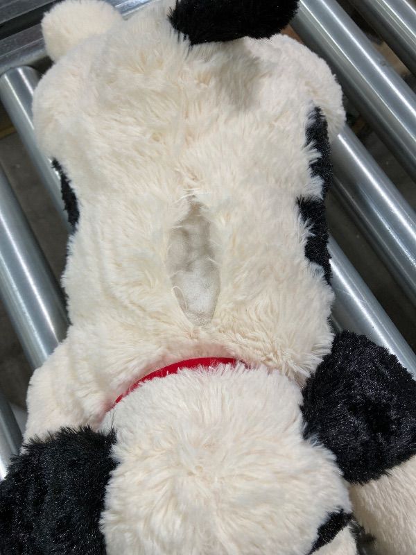 Photo 1 of ***DAMAGE RIPPED/TORN-SELLING AS IS *** meowtastic Black & White Dog Weighted Stuffed Animals - 22 Inch 4.5 Pounds Weighted Plush Dog Stuffed Animals - Big Stuffed Dog Plush Pillow - Cute Plush Toys Gifts for Kids & Adults (22" 4.5 lbs)