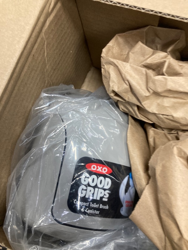 Photo 1 of ****MISSING TOILET BRUSH****OXO Good Grips Compact Toilet Brush & Canister - Gray