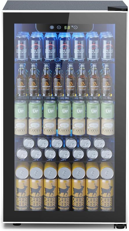 Photo 1 of **PARTS ONLY**Mini Fridge 130 Can Beverage Refrigerator Cooler, 3.2 Cu.Ft Drink Fridge for Soda Wine Beer, Adjustable Temperature Control for Home Office, Black