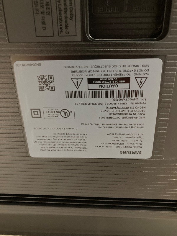 Photo 1 of *****BROKEN TV. NO REFUND. NO RETURN****Samsung 58-Inch Class Crystal UHD U8000F 4K Smart TV (2025 Model) Endless Free Content, Crystal Processor 4K, MetalStream Design, Knox Security, Alexa Built-in