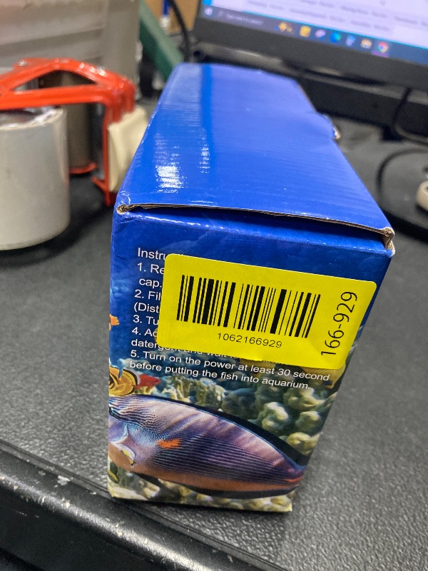 Photo 1 of **TANK ONLY**Rossesay 2 Sets Artificial Fish Tank Virtual Ocean Toy in Motion Lamp, Mini Office Desk Aquarium with 6 Moving Swimming Fish 6 Decorative Lamp LED Lights, Mini Tropical Aquarium